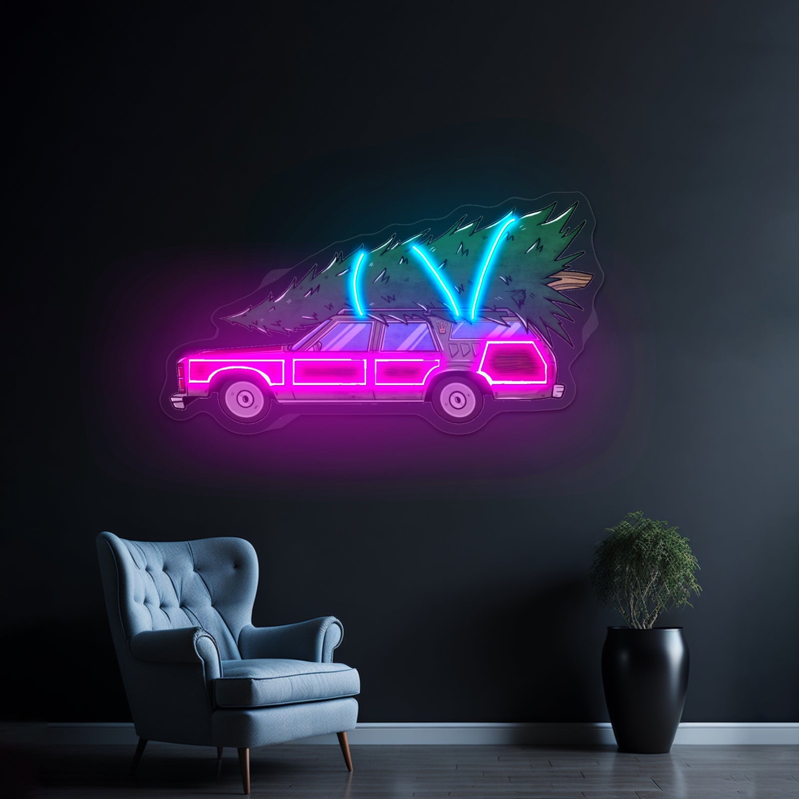 Christmas Tree Pyramid Led Neon Acrylic Artwork For Sale - Shineneon