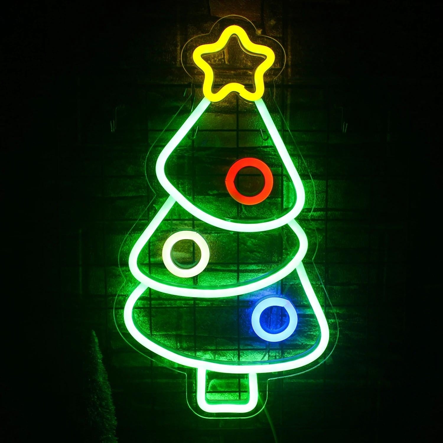 Christmas Tree With Multicolor Decor Led Neon Sign For Indoor Festive Ambiance | Shineneon