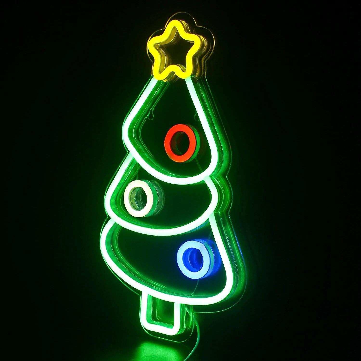 Christmas Tree With Multicolor Decor Led Neon Sign For Indoor Festive Ambiance | Shineneon