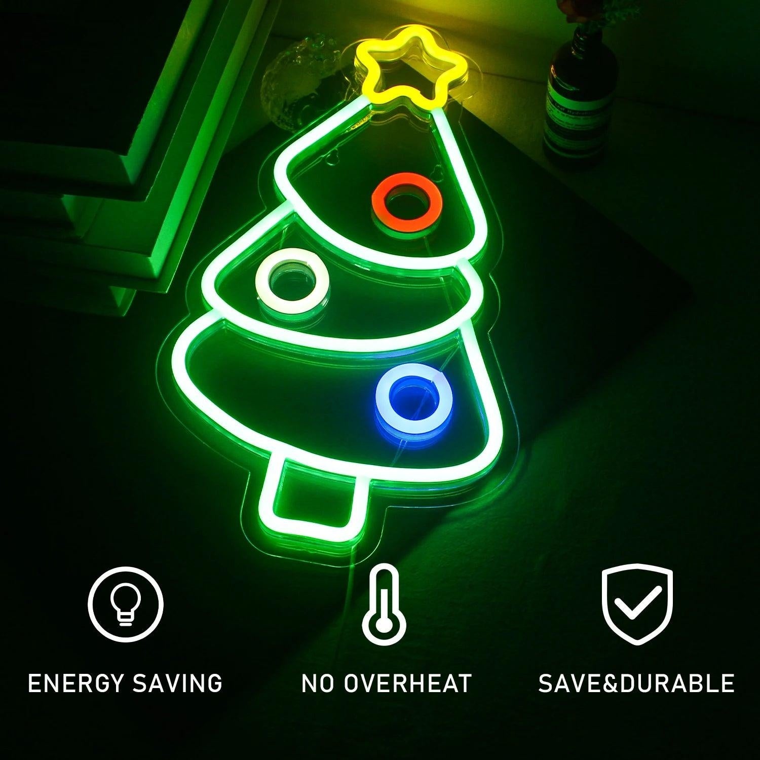 Christmas Tree With Multicolor Decor Led Neon Sign For Indoor Festive Ambiance | Shineneon