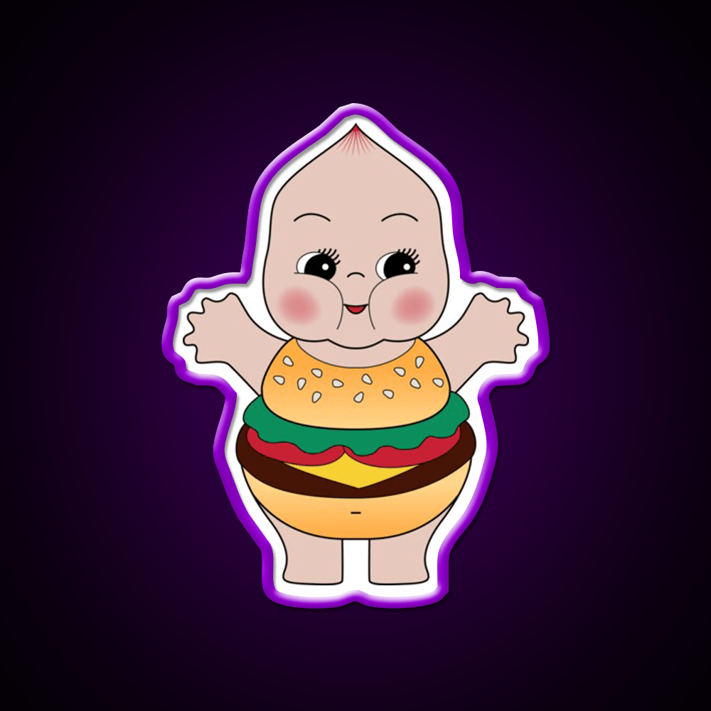 Chubby Burger Snack Food Led Neon Sign Rgb Color - Shineneon