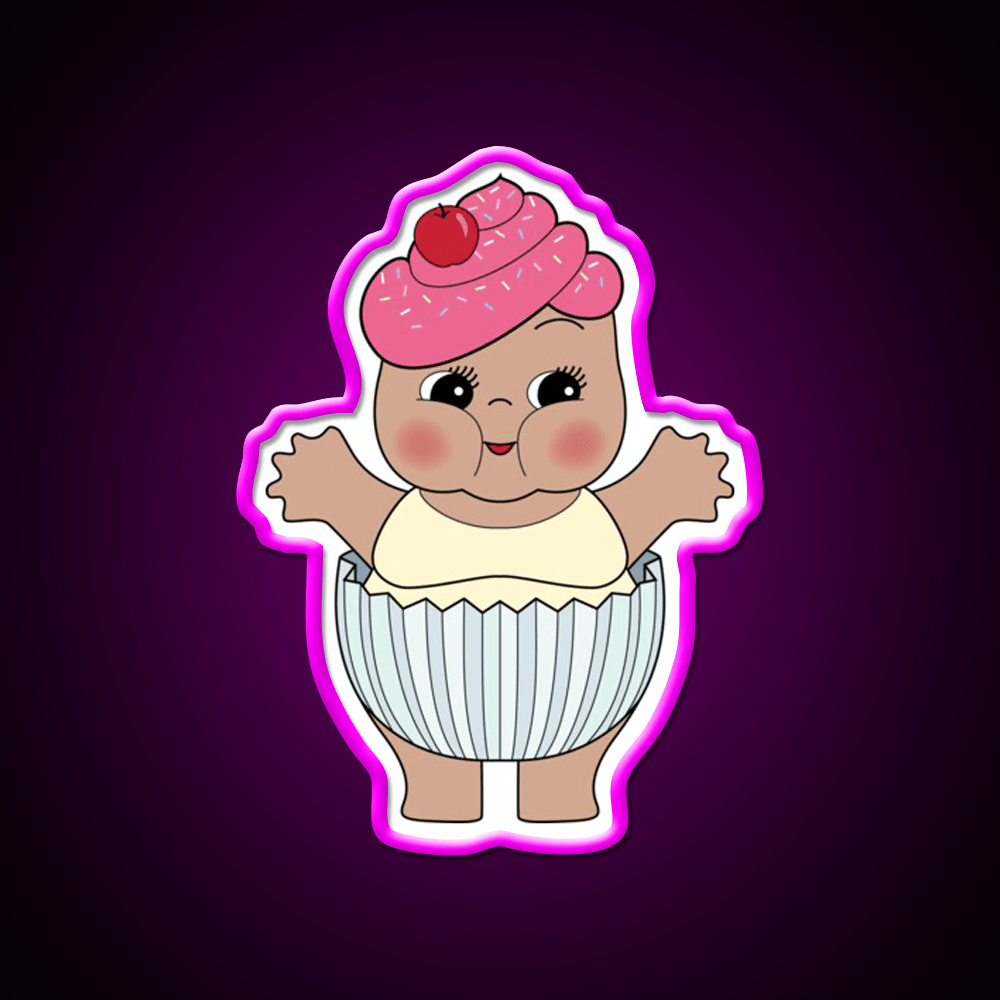 Chubby Cupcake Snack Food Led Neon Sign Rgb Color - Shineneon