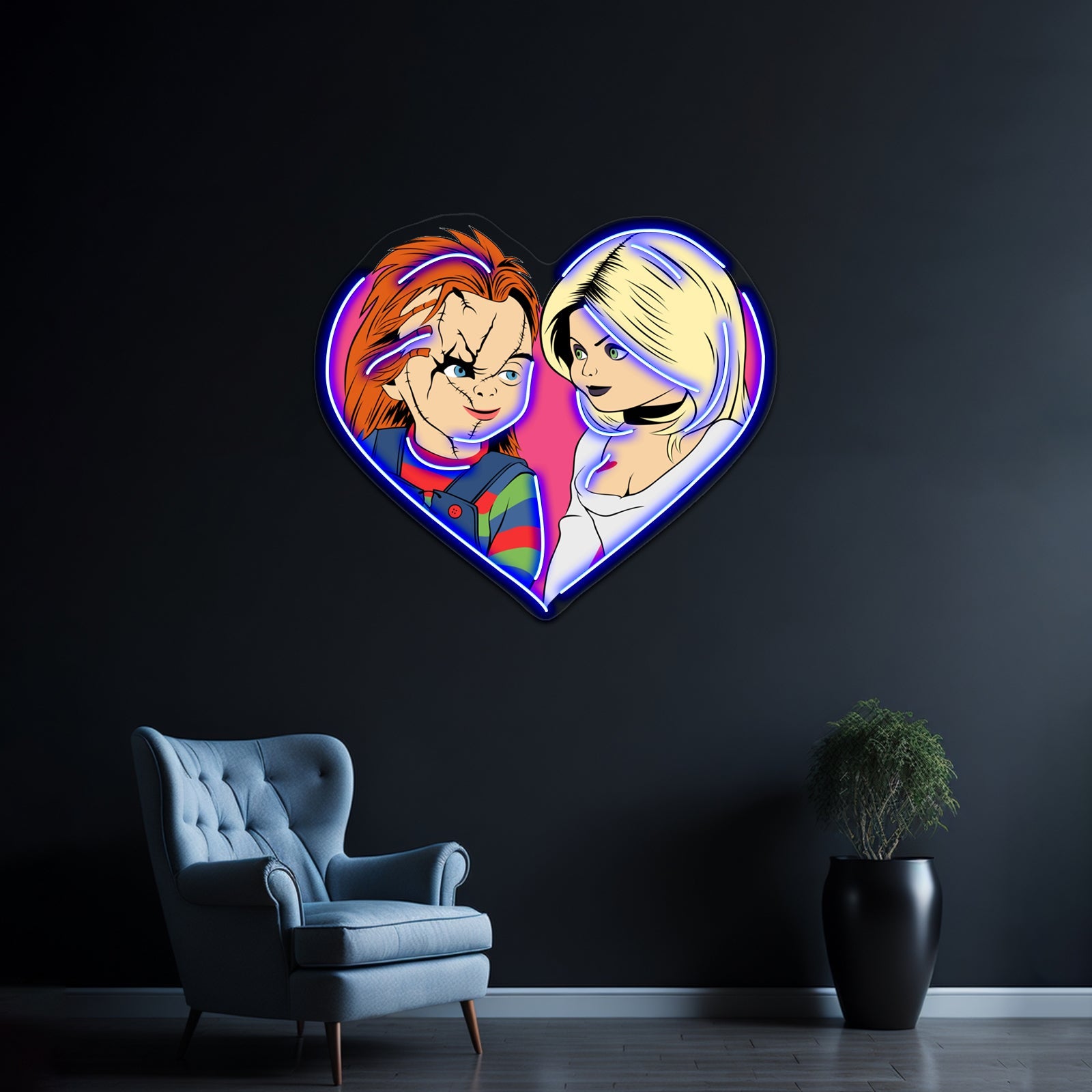 Chucky And Tiffany Artwork Business Led Sign - Shineneon