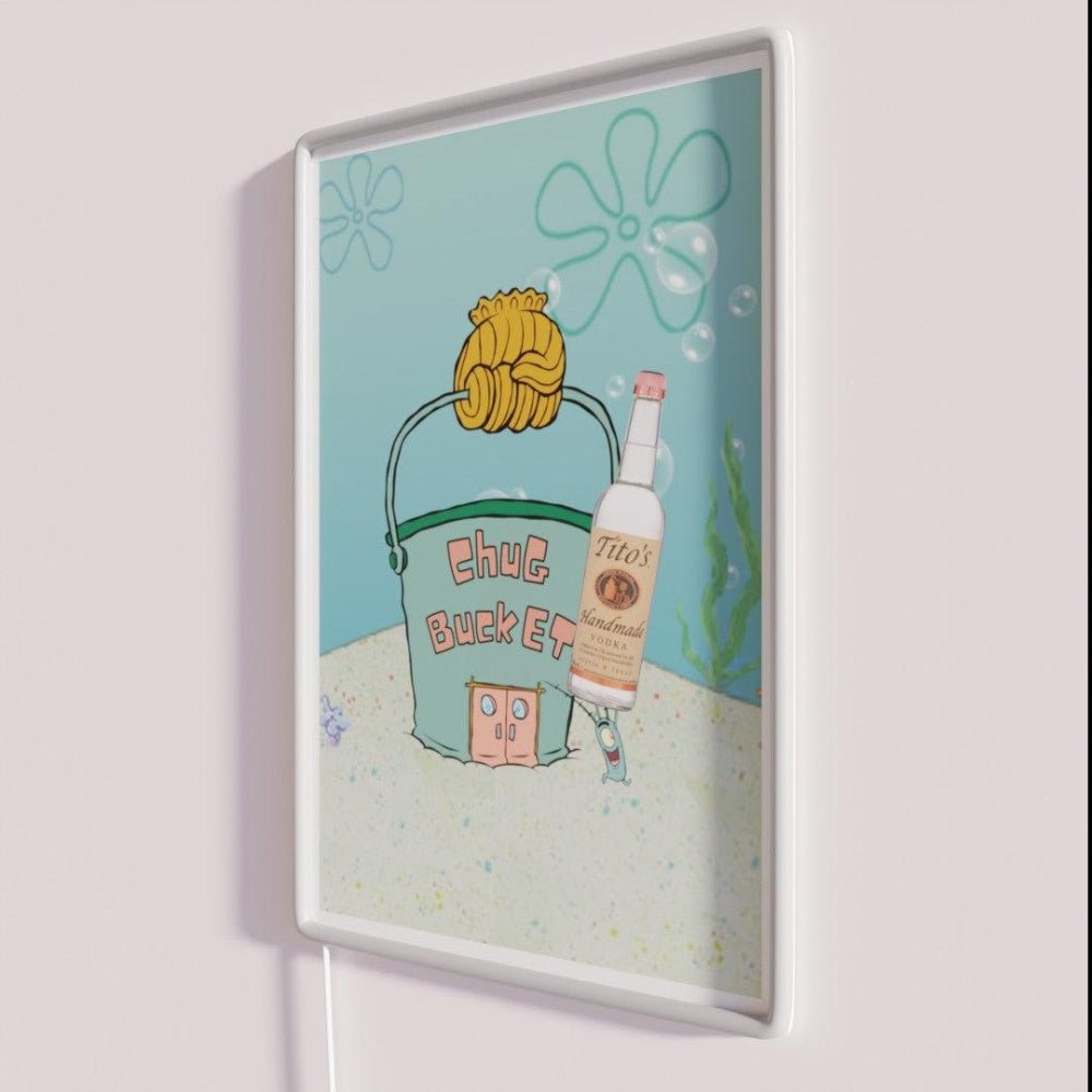 Chug Bucket Spongebob Art Rgb Led Neon Sign - Shineneon