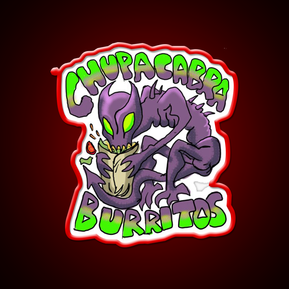 Chupacabra Burritos Fast Food Led Neon Sign For Burger Place Rgb Color