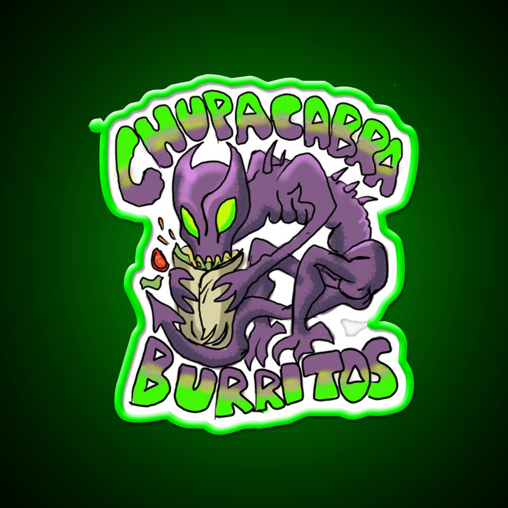 Chupacabra Burritos Fast Food Led Neon Sign For Burger Place Rgb Color - Shineneon