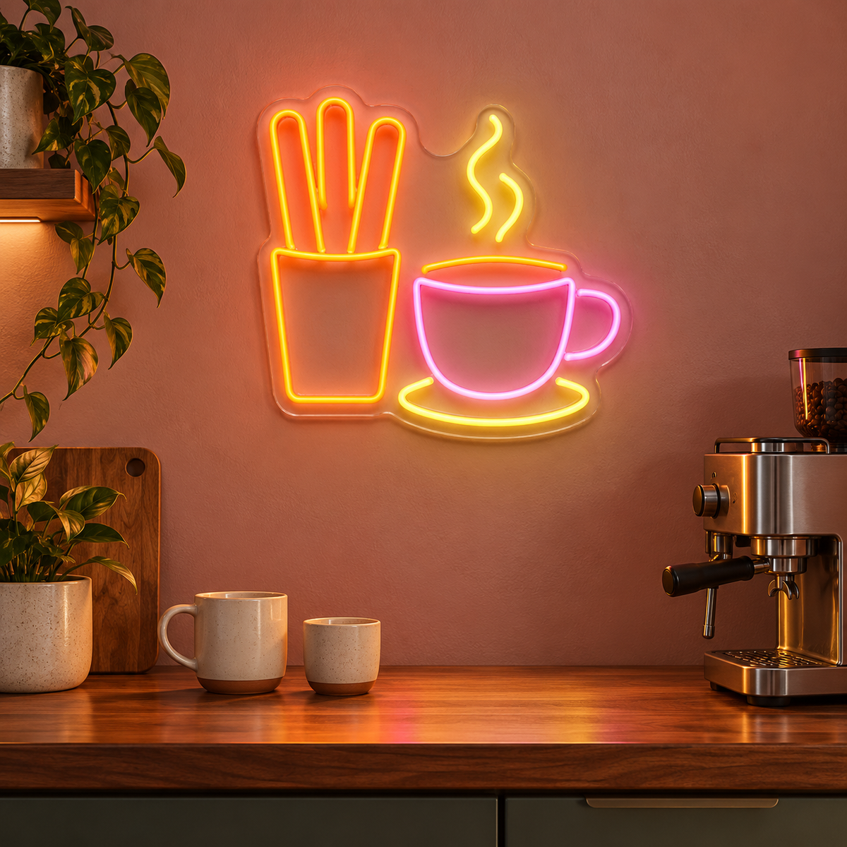 Churros And Coffee LED Neon Sign