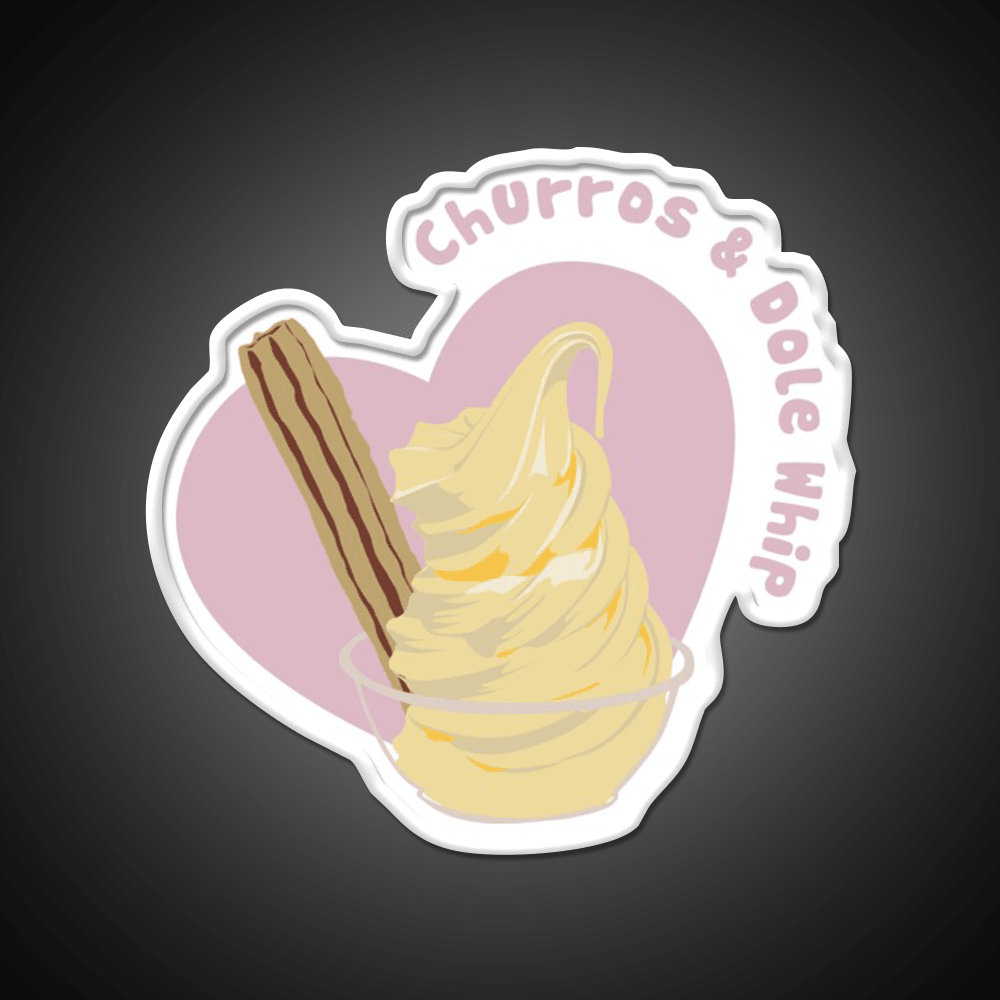 Churros And Dole Whip Snack Food Led Neon Sign Rgb Color - Shineneon