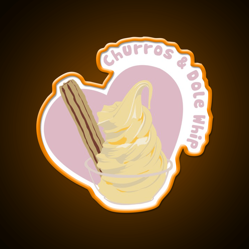 Churros And Dole Whip Snack Food Led Neon Sign Rgb Color - Shineneon