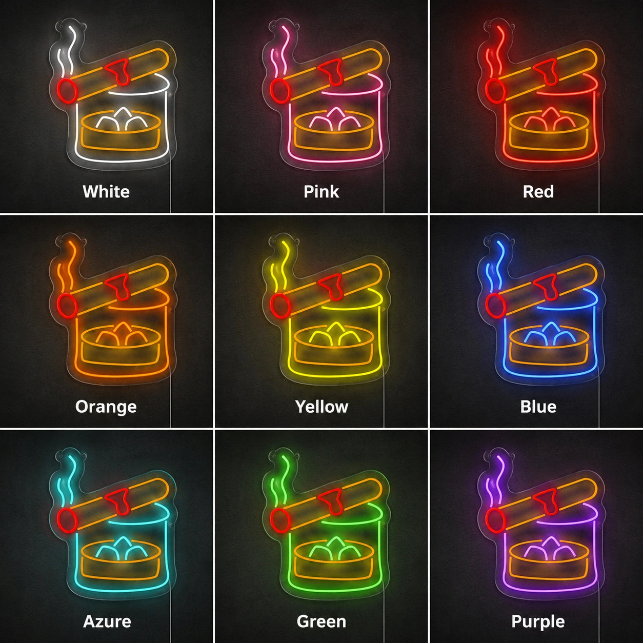 Cigar Glass Neon Sign LED Neon Sign color grid