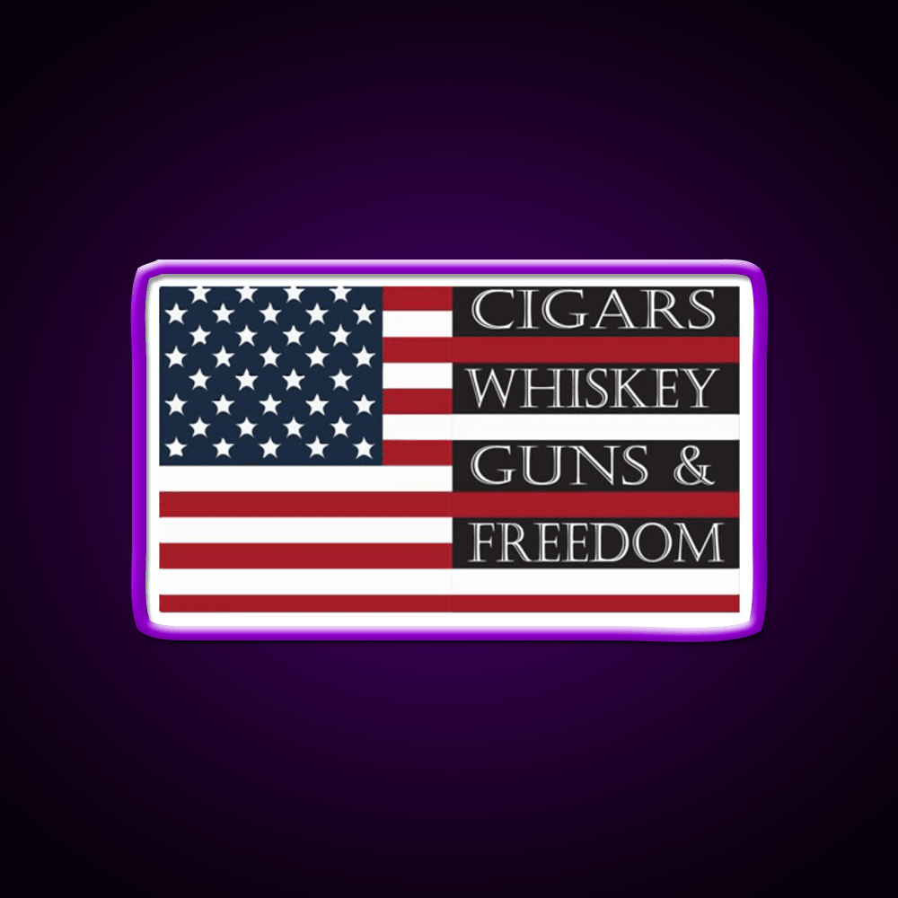 Cigars Whiskey Guns Freedom Womens Whiskey Drink Bar Led Neon Sign Rgb Color - Shineneon