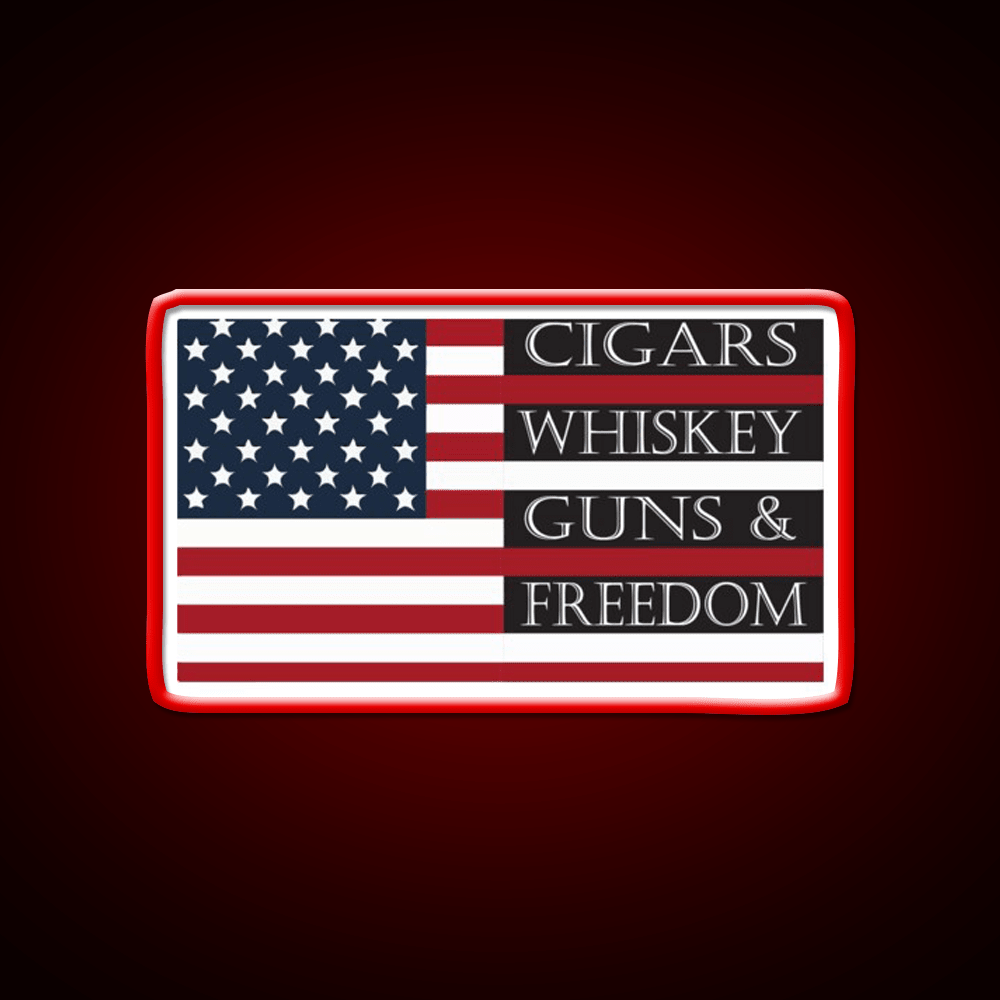 Cigars Whiskey Guns Freedom Womens Whiskey Drink Bar Led Neon Sign Rgb Color - Shineneon