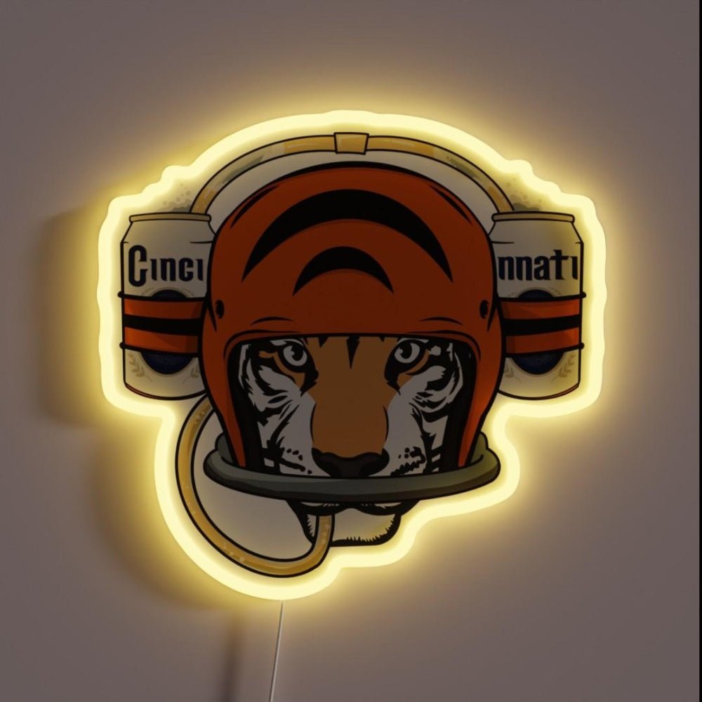 Cincinnati Football Beer Helmet Rgb Led Neon Sign - Shineneon