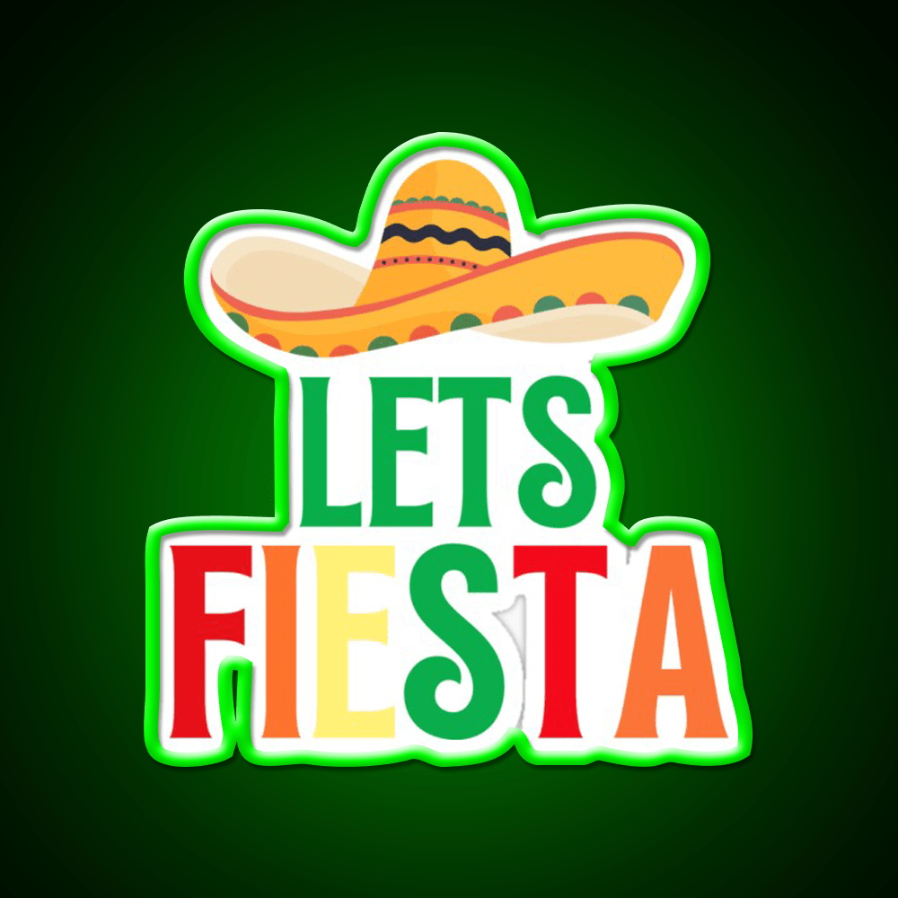 Cinco De Mayo Lets Fiesta Cool Cinco De Mayo Taco Led Neon Sign Rgb Color - Shineneon