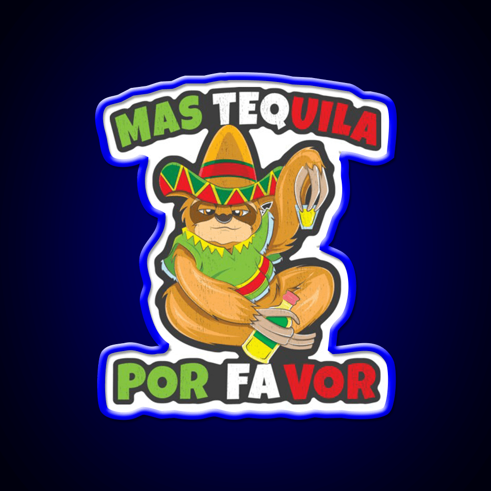 Cinco De Mayo Mas Tequila Por Favor Mexican Party Drink Tequila Led Neon Sign Rgb Color - Shineneon
