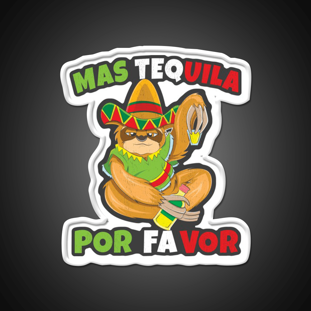 Cinco De Mayo Mas Tequila Por Favor Mexican Party Drink Tequila Led Neon Sign Rgb Color - Shineneon