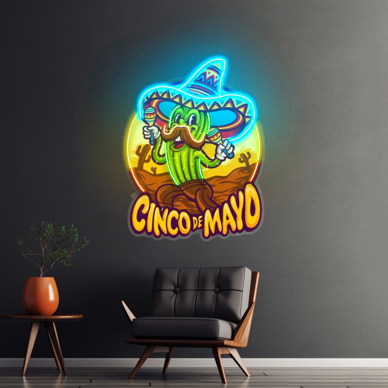 Cinco De Mayo Skull Mascot Led Neon Sign Light Custom Led Signs - Shineneon