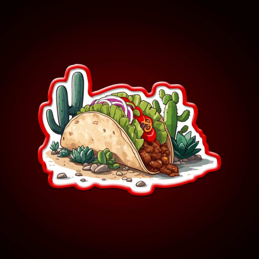 Cinco De Mayo Taco Lover Taco Led Neon Sign Mexican Food Sign Rgb Color - Shineneon