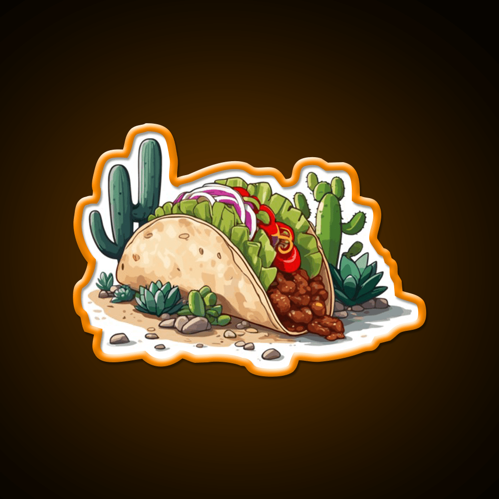 Cinco De Mayo Taco Lover Taco Led Neon Sign Mexican Food Sign Rgb Color - Shineneon