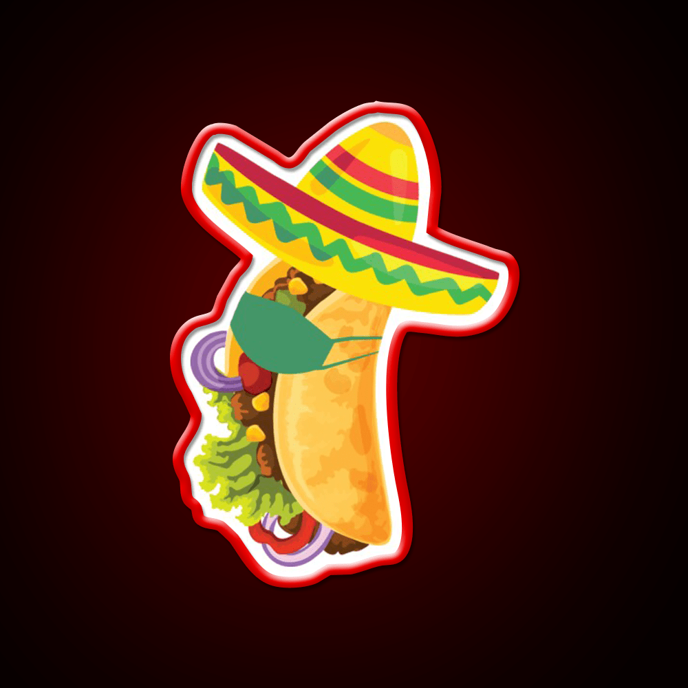 Cinco De Mayo Taco Quarantine Taco Led Neon Sign Wall Light Rgb Color - Shineneon
