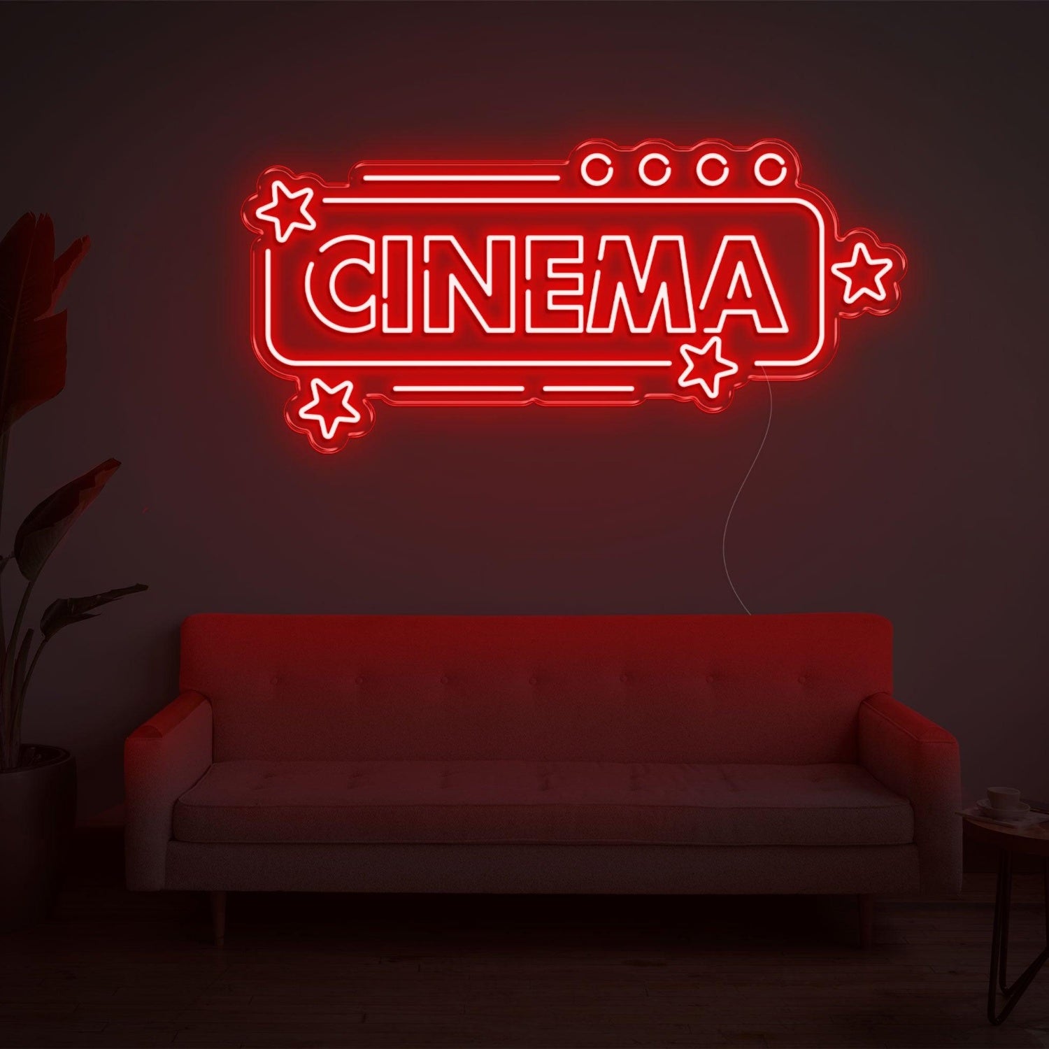 Cinema Star Pink Led Neon Sign For Home Theater Wall Art | Shineneon