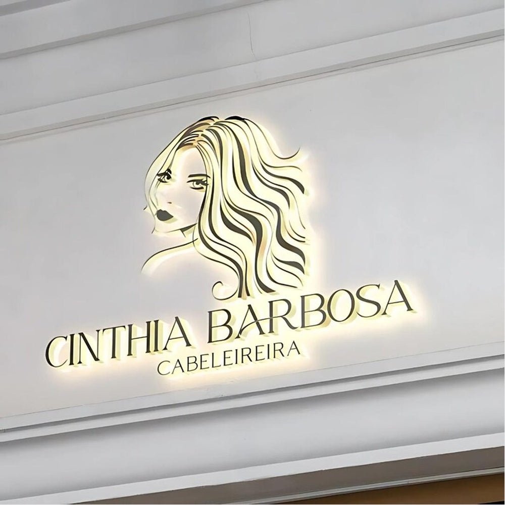 Cinthia Barbosa Cabeleireira With Logo 3D Backlit Channel Letters Led Light Sign - Shineneon
