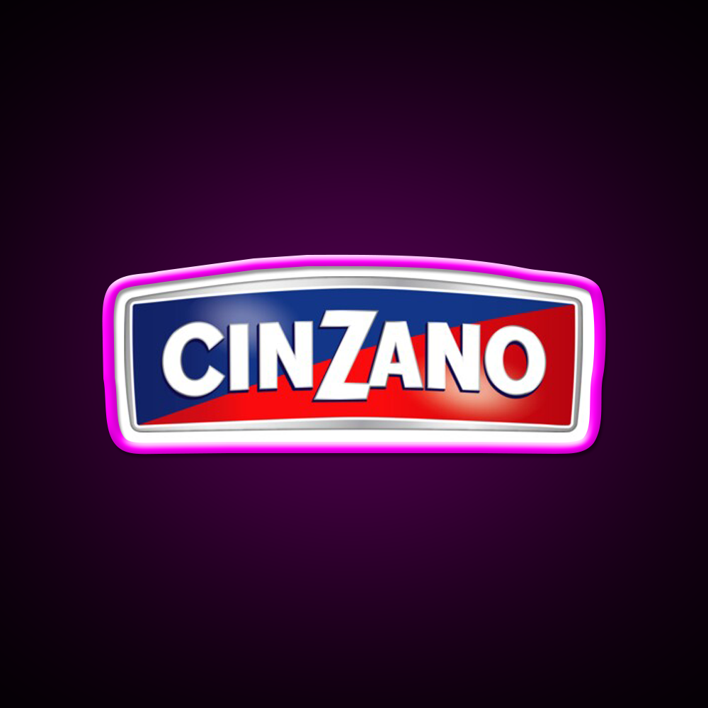 Cinzano Logo Monogram Cocktail Bar Decor Led Neon Sign Rgb Color - Neon sign mounted on wall in room