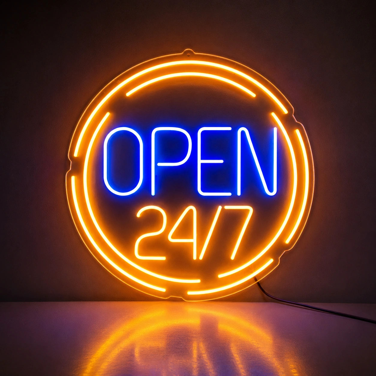 Circle Open 24 Seven Neon Sign LED Neon Sign main product image