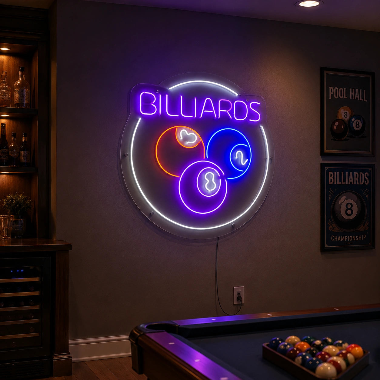 Circular Billiards Ball Neon Sign LED Neon Sign real lifestyle scene