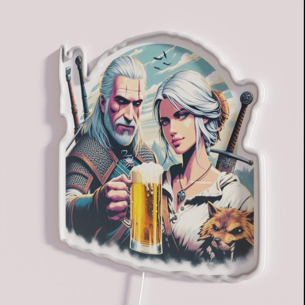 Ciri And Gerald Beer Break Rgb Led Neon Sign - Shineneon
