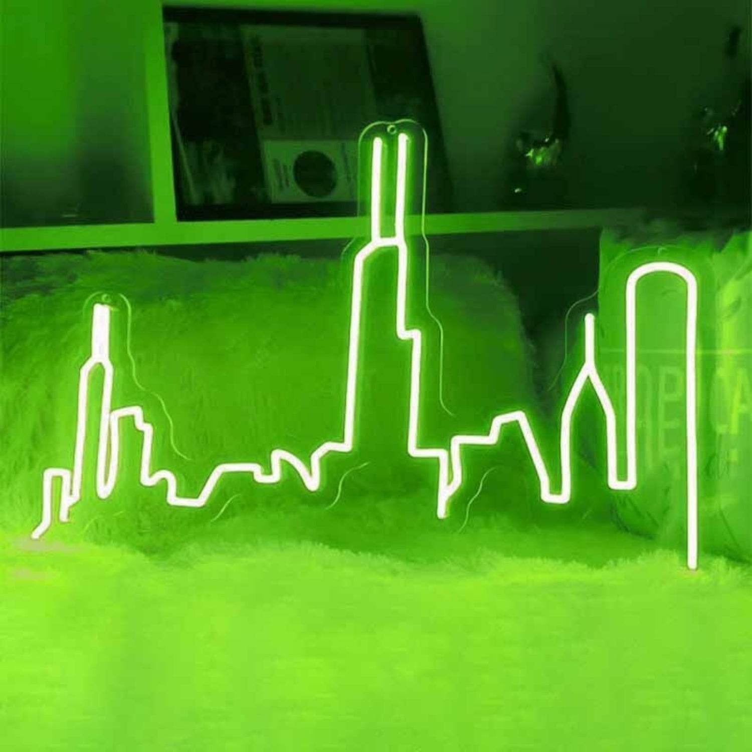 City Skyline Abstract Lines Artistic Led Neon Sign - Shineneon