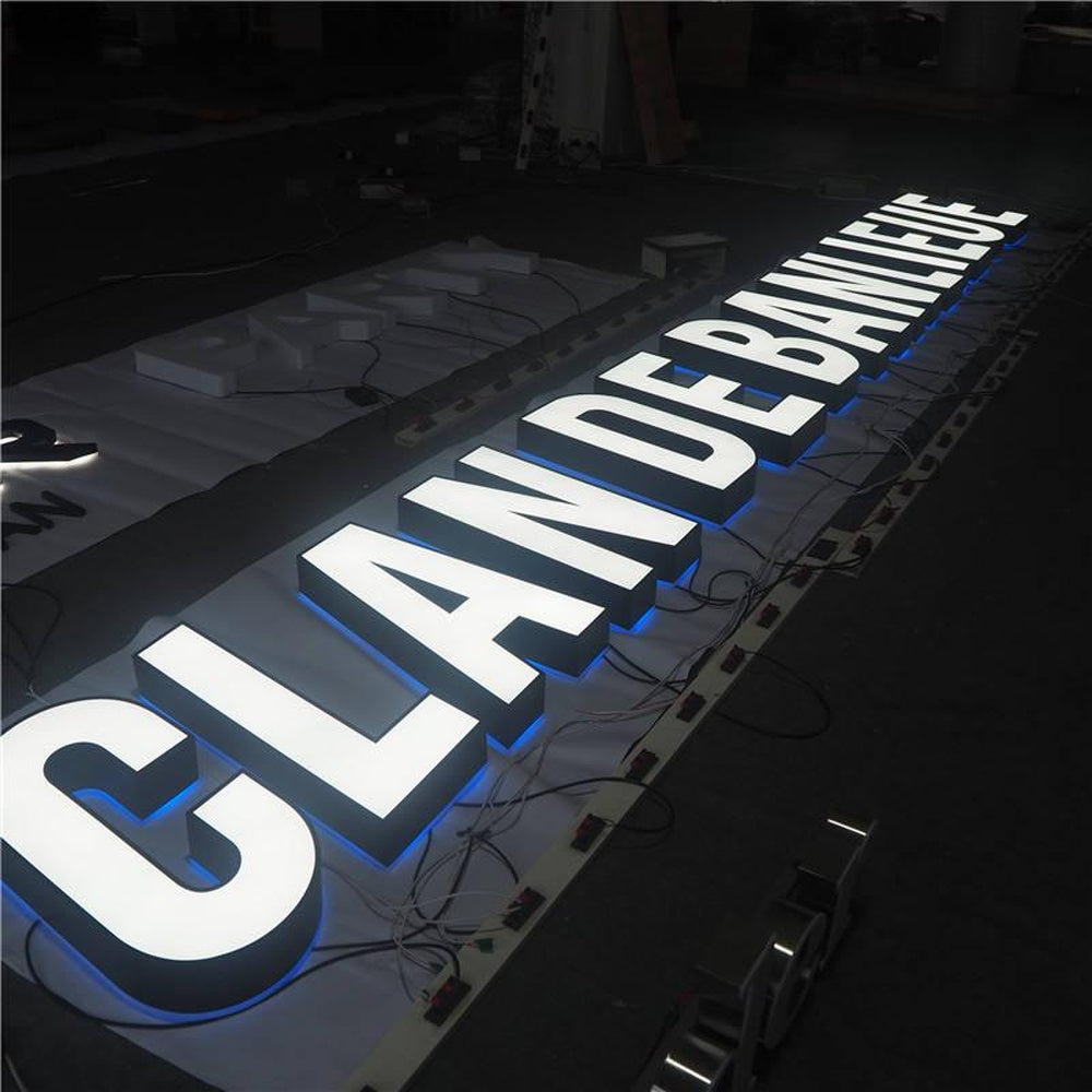 Clandebanlue 3D Front And Back Lit Letters Metal Led Sign