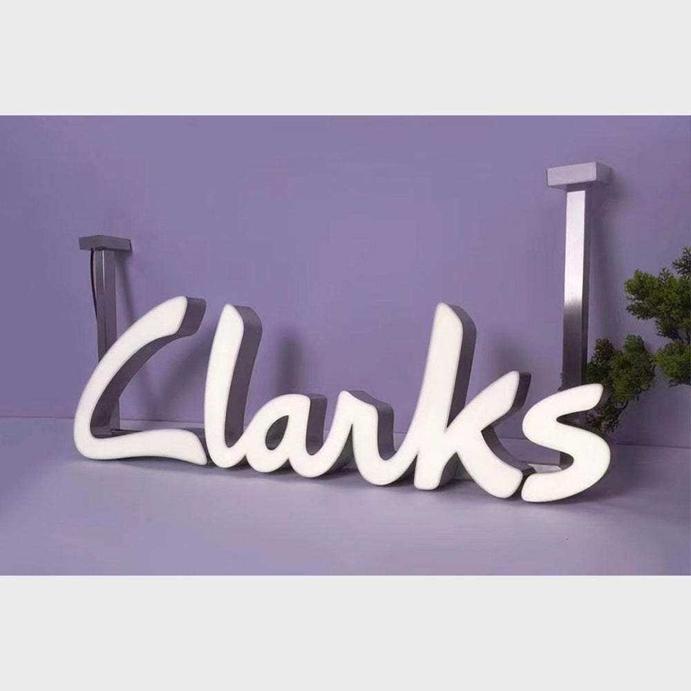 Clarks 3D Frontlit Channel Letters Led Light Sign