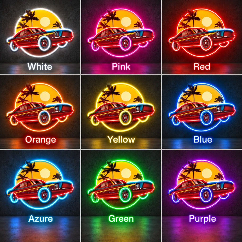 Classic Car Sunset LED Neon Sign - Shineneon