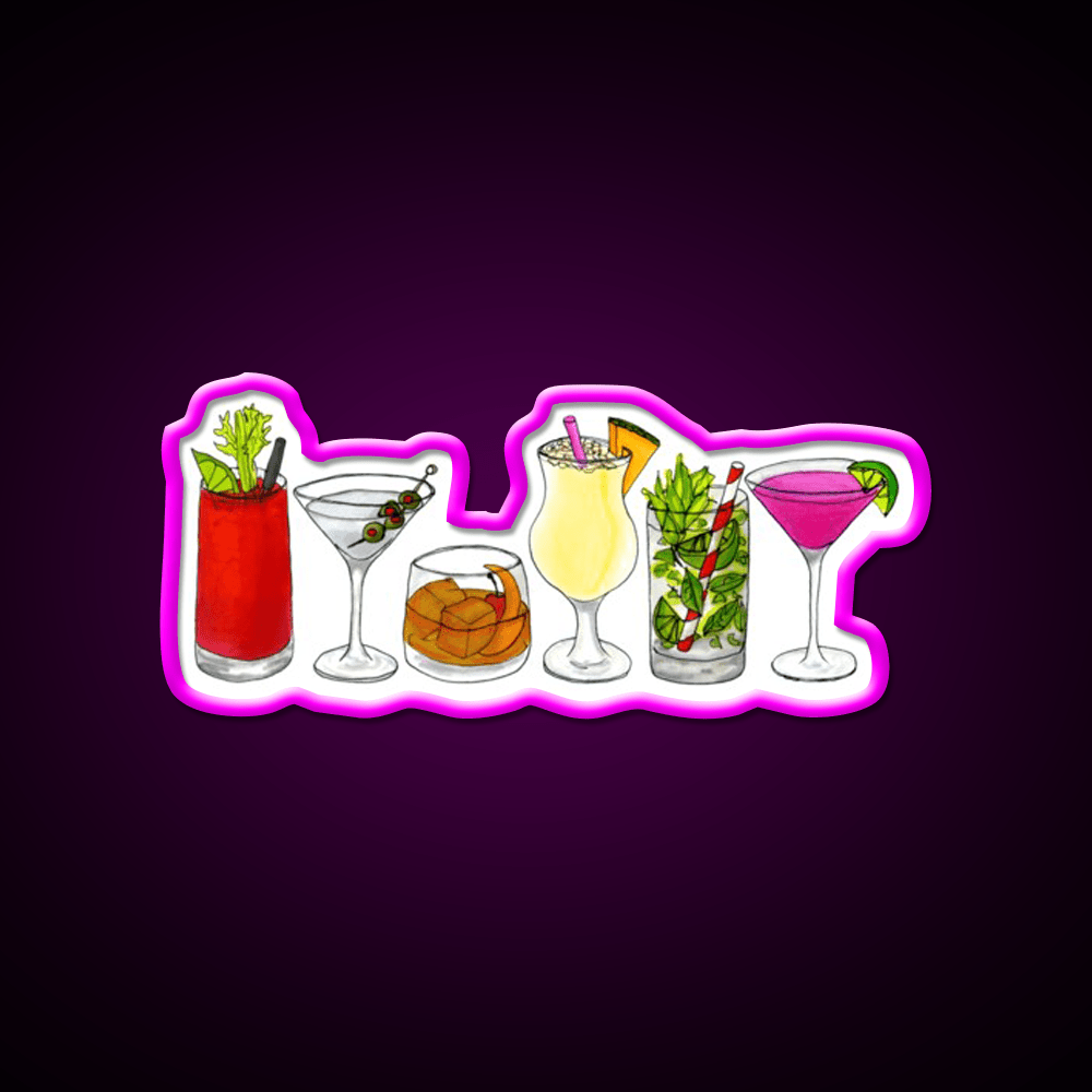 Classic Cocktail Collection Cocktail Bar Decor Led Neon Sign Rgb Color - Shineneon