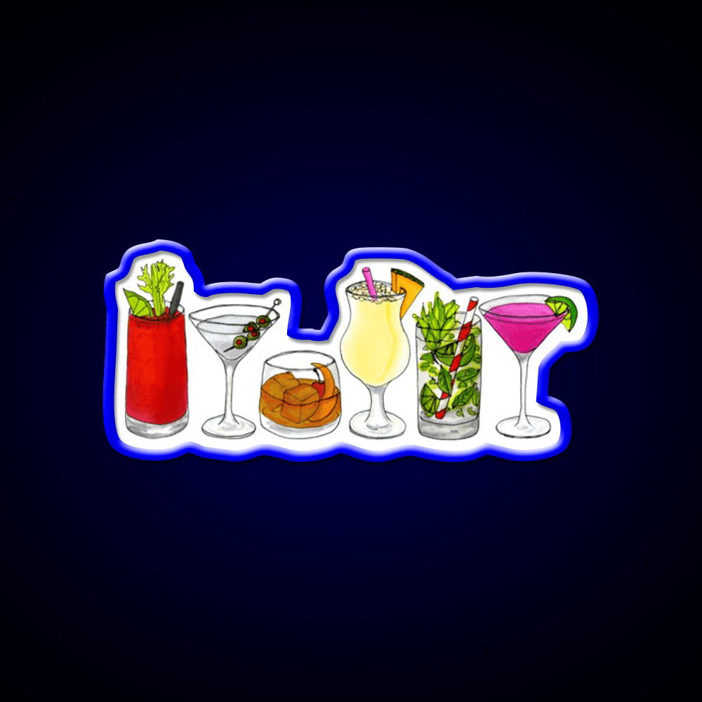 Classic Cocktail Collection Cocktail Bar Decor Led Neon Sign Rgb Color - Shineneon