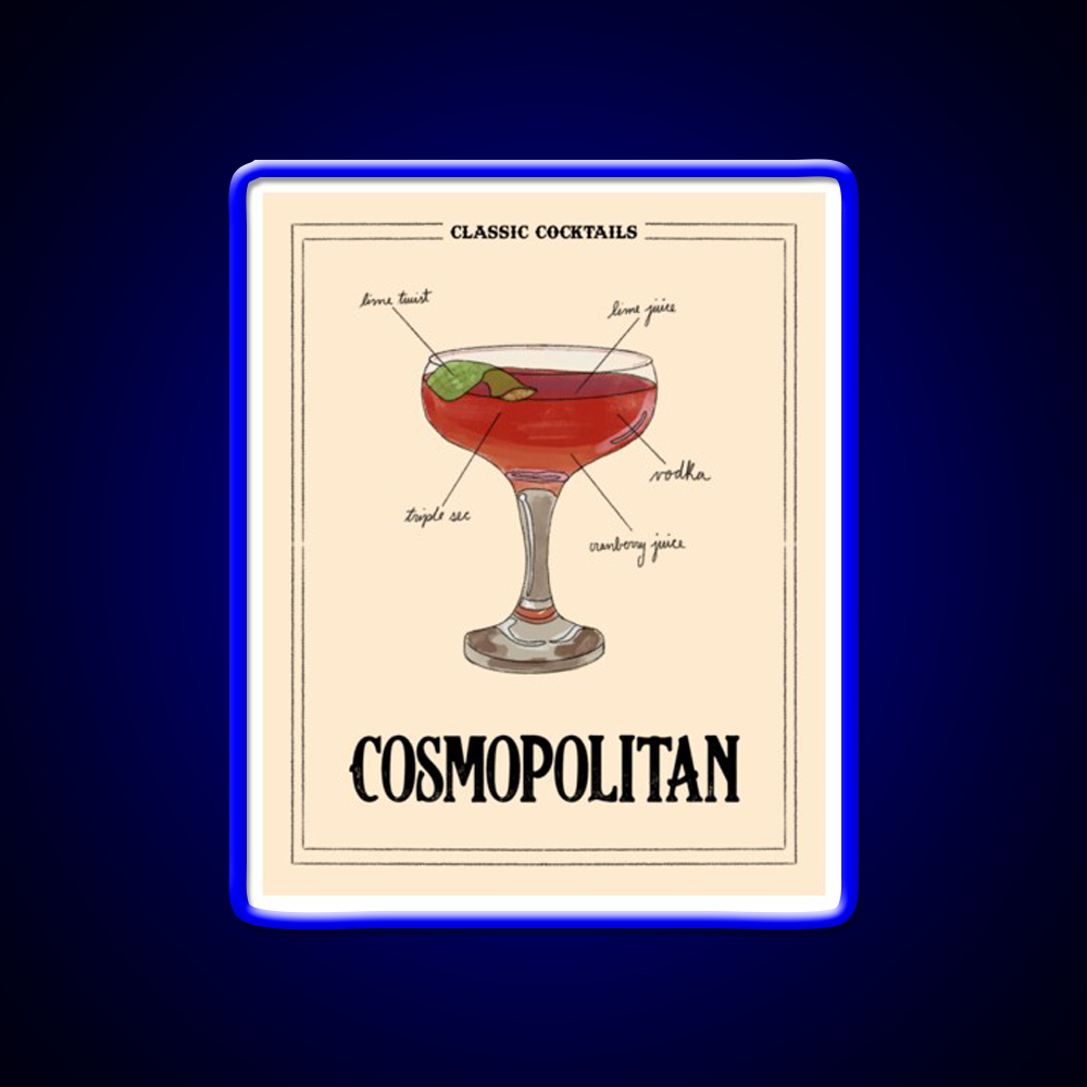 Classic Cocktails Cosmo Cocktail Bar Decor Led Neon Sign Rgb Color - LED neon sign view 5
