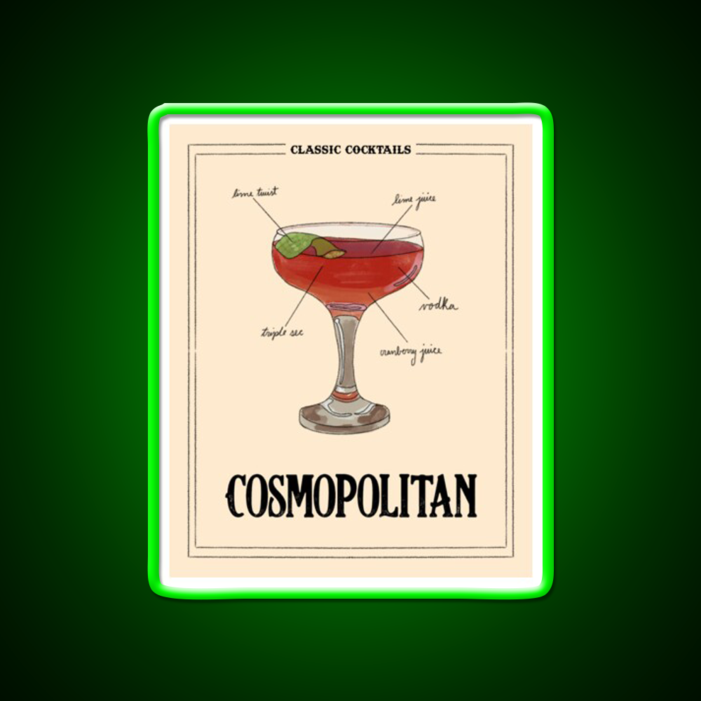 Classic Cocktails Cosmo Cocktail Bar Decor Led Neon Sign Rgb Color - LED neon sign view 8