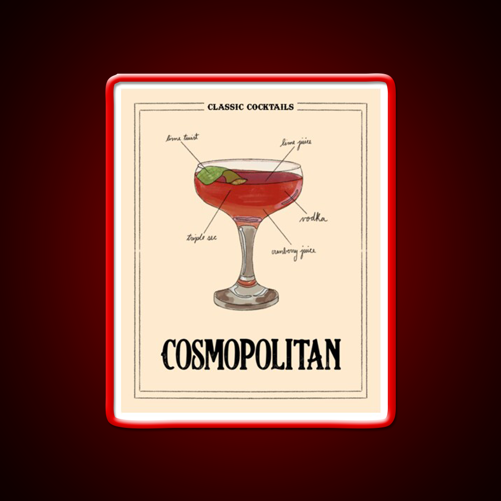 Classic Cocktails Cosmo Cocktail Bar Decor Led Neon Sign Rgb Color - LED neon sign view 10