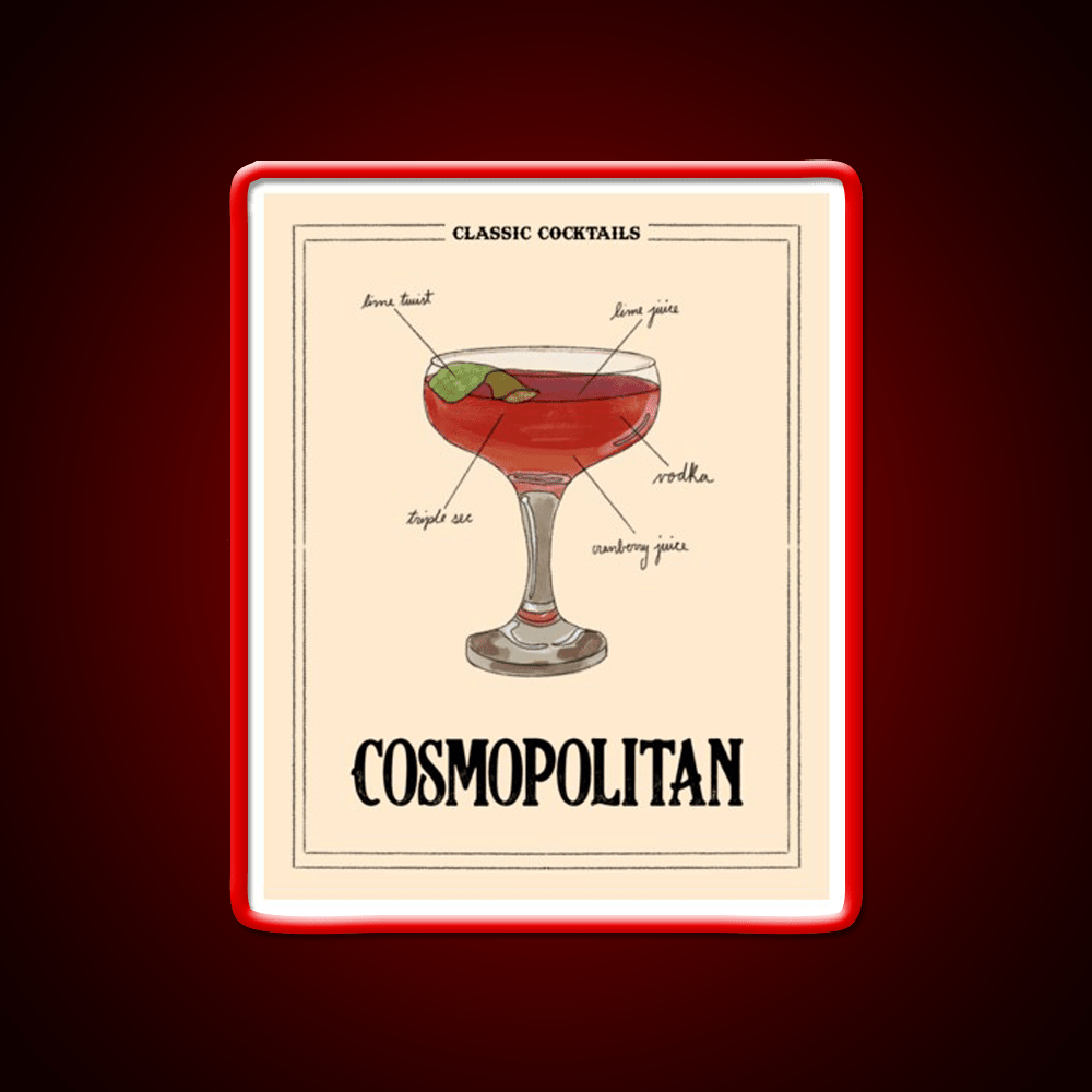 Classic Cocktails Cosmo Cocktail Bar Decor Led Neon Sign Rgb Color - Shineneon