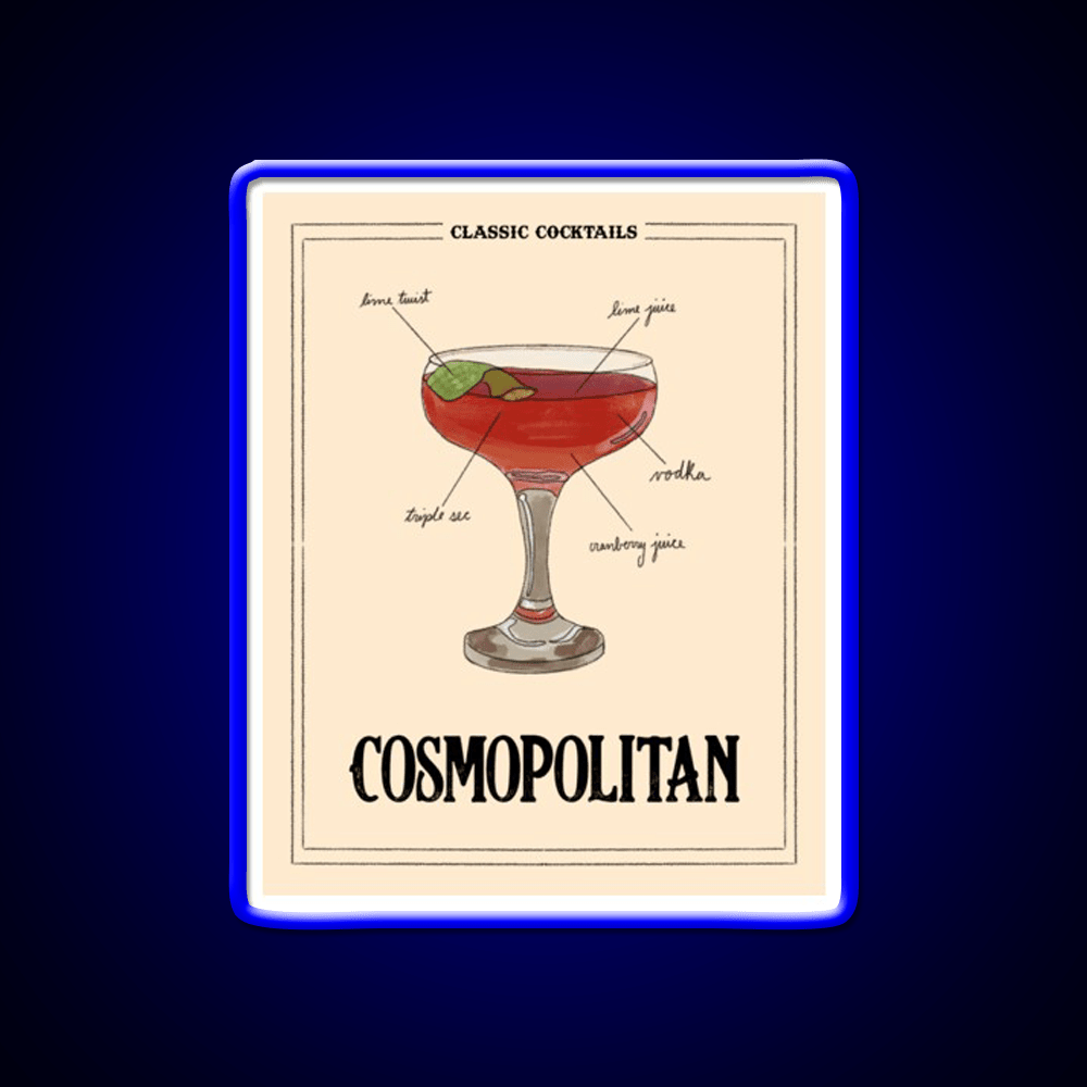 Classic Cocktails Cosmo Cocktail Bar Decor Led Neon Sign Rgb Color - Shineneon