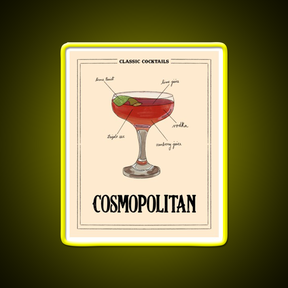 Classic Cocktails Cosmo Cocktail Bar Decor Led Neon Sign Rgb Color - LED neon sign view 7