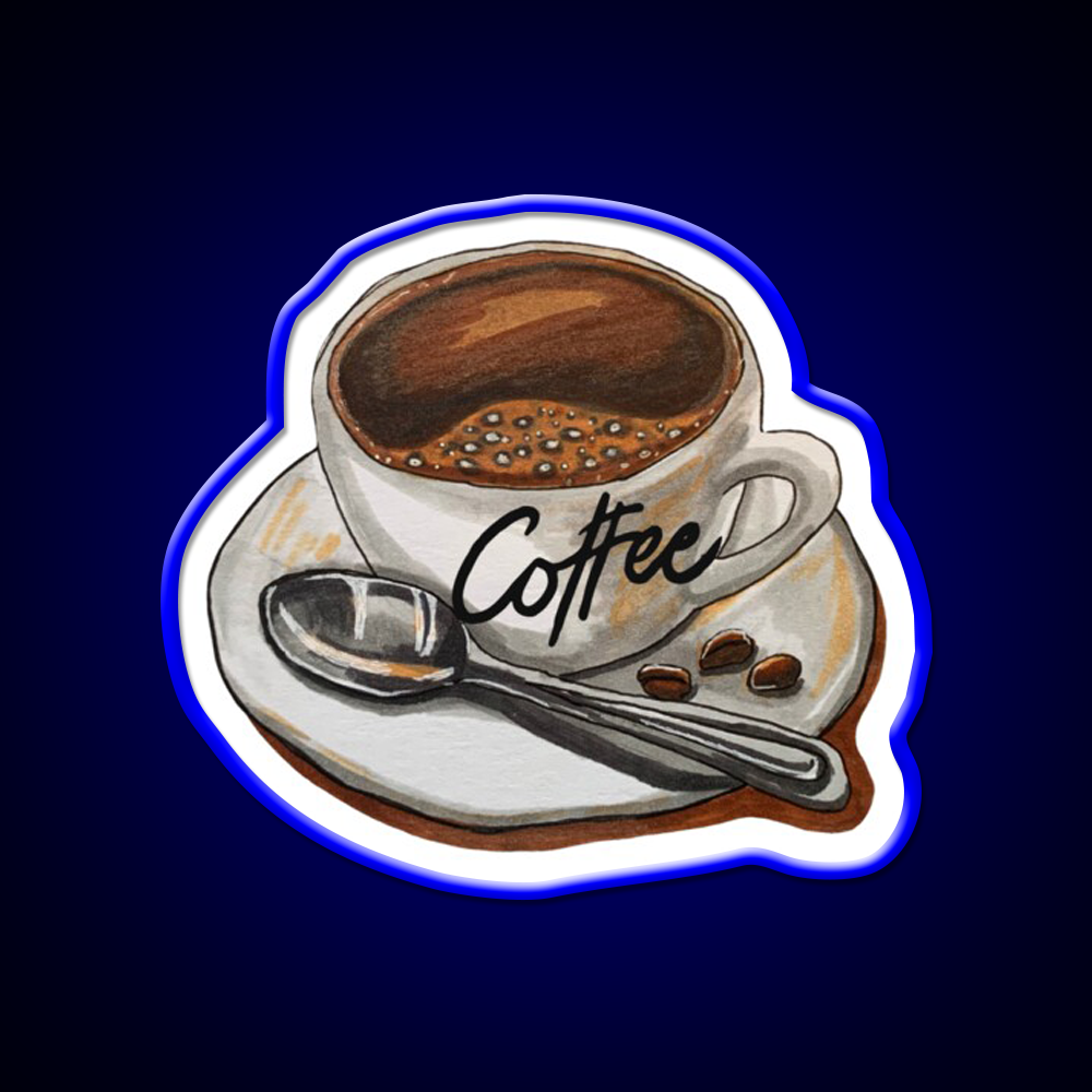 Classic Coffee Cup Delight Cafe Led Neon Sign Espresso Bar Art Rgb Color