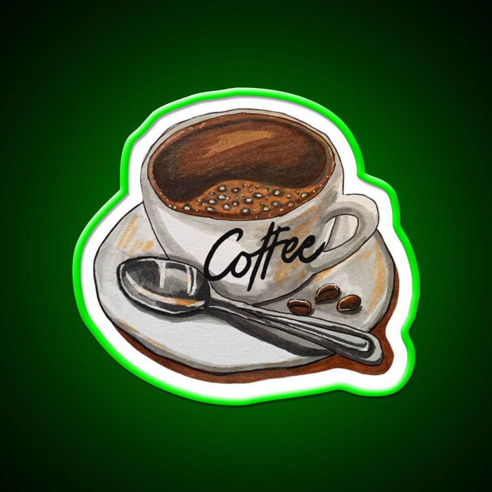 Classic Coffee Cup Delight Cafe Led Neon Sign Espresso Bar Art Rgb Color