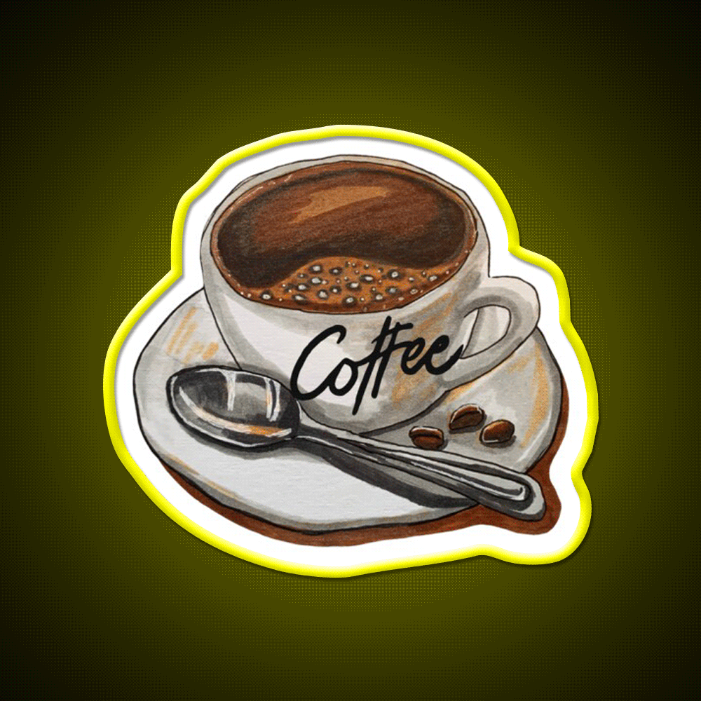 Classic Coffee Cup Delight Cafe Led Neon Sign Espresso Bar Art Rgb Color