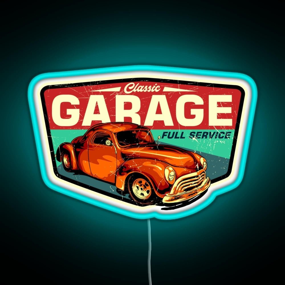 Classic Garage Retro Full Service Sign Rgb Neon Sign - Shineneon