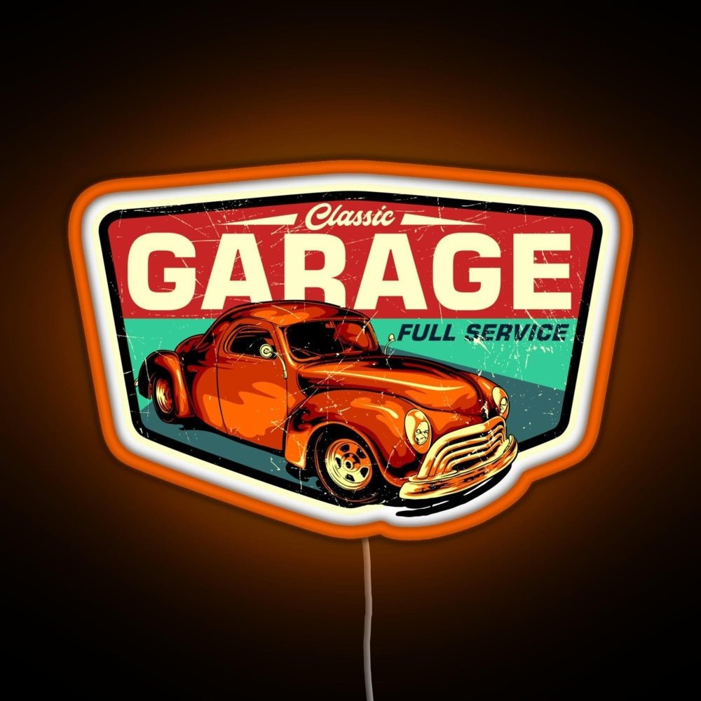 Classic Garage Retro Full Service Sign Rgb Neon Sign - Shineneon