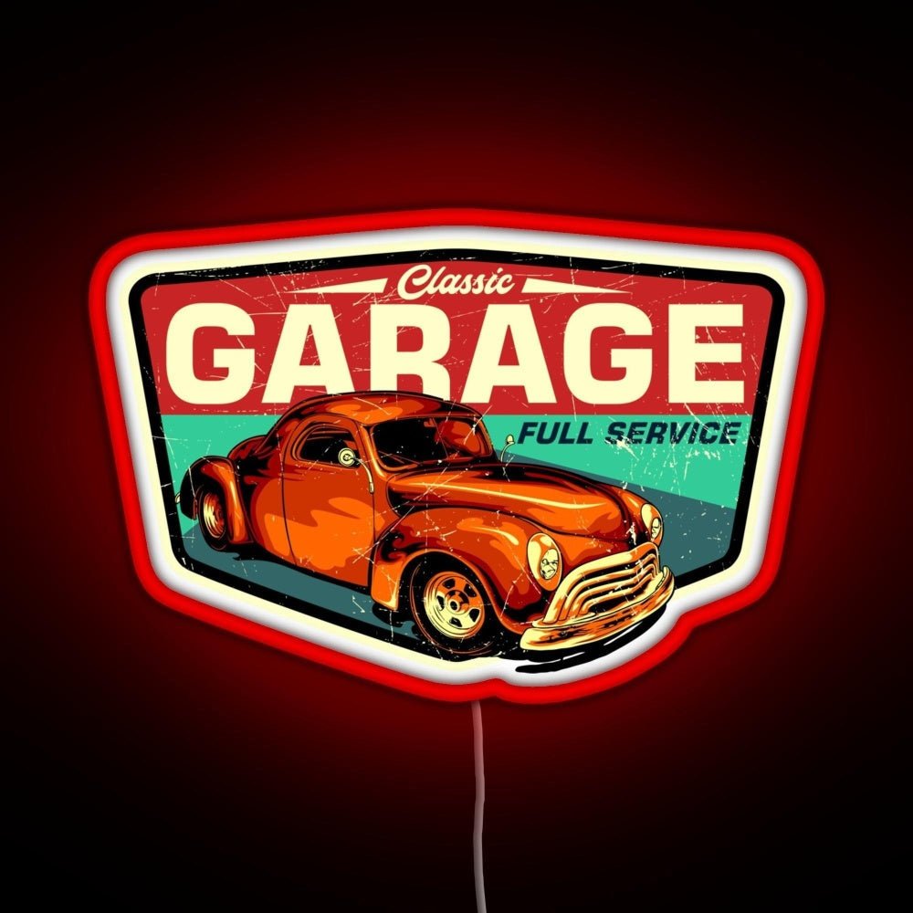 Classic Garage Retro Full Service Sign Rgb Neon Sign - Shineneon