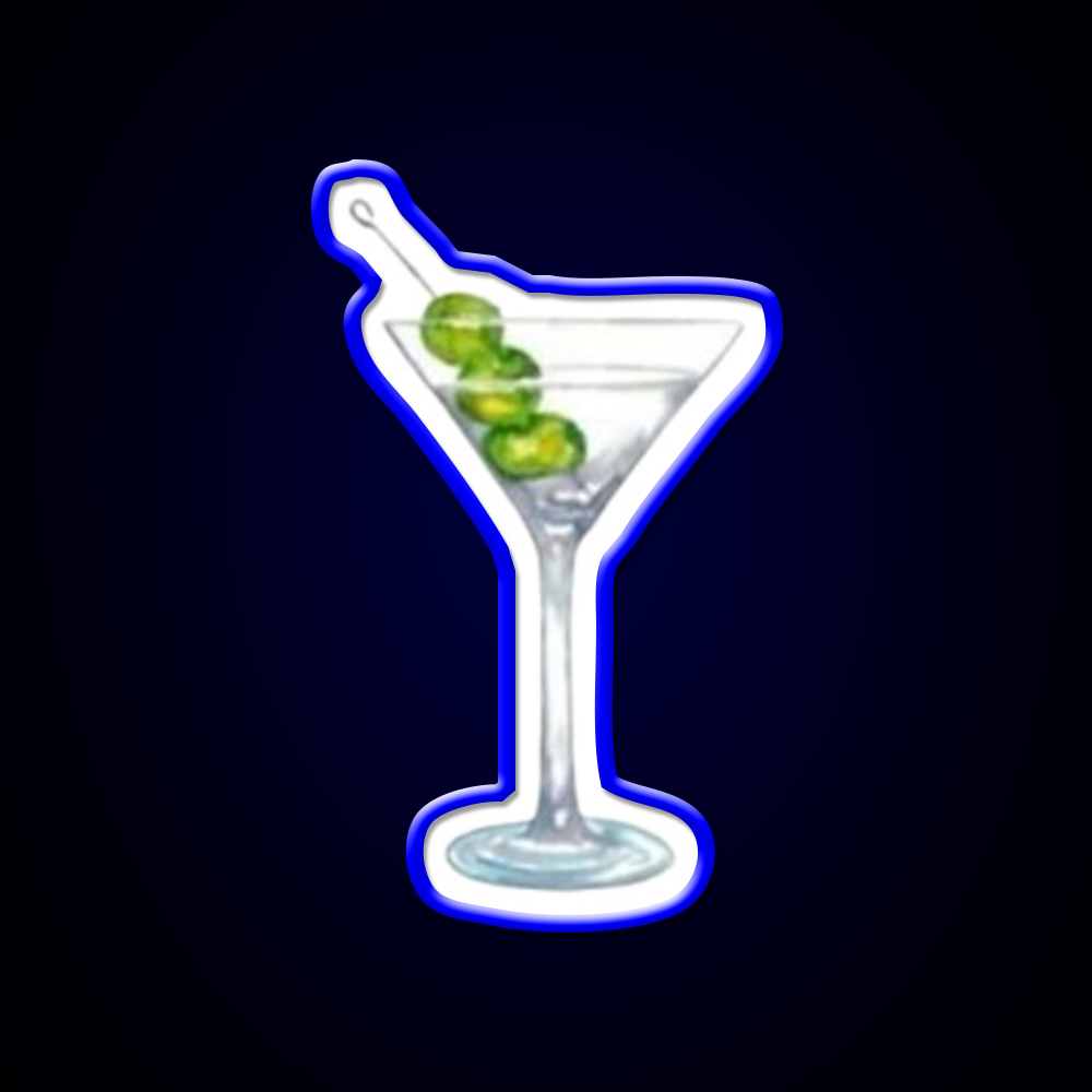 Classic Martini Glass With Olives Cocktail Bar Decor Led Neon Sign Rgb Color - LED neon sign view 5