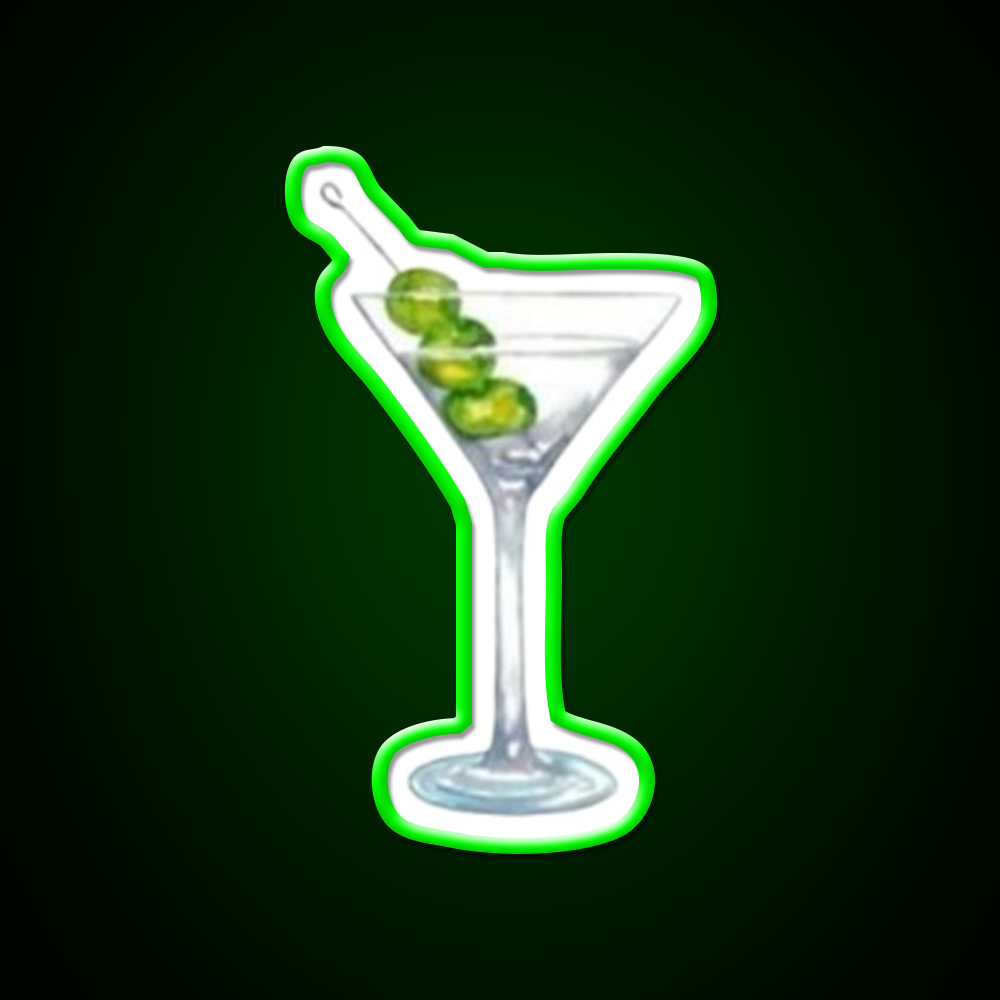 Classic Martini Glass With Olives Cocktail Bar Decor Led Neon Sign Rgb Color - LED neon sign view 8